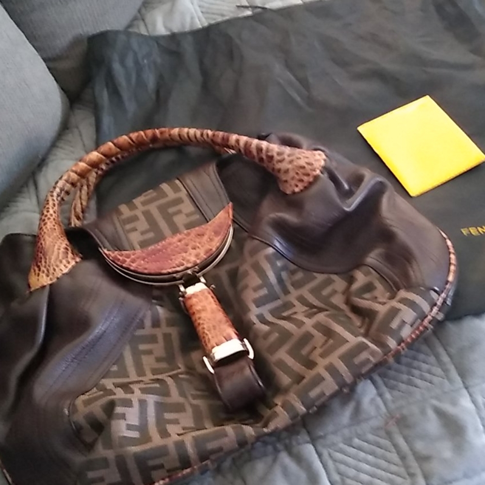 Like New Fendi Zucca Spy Bag